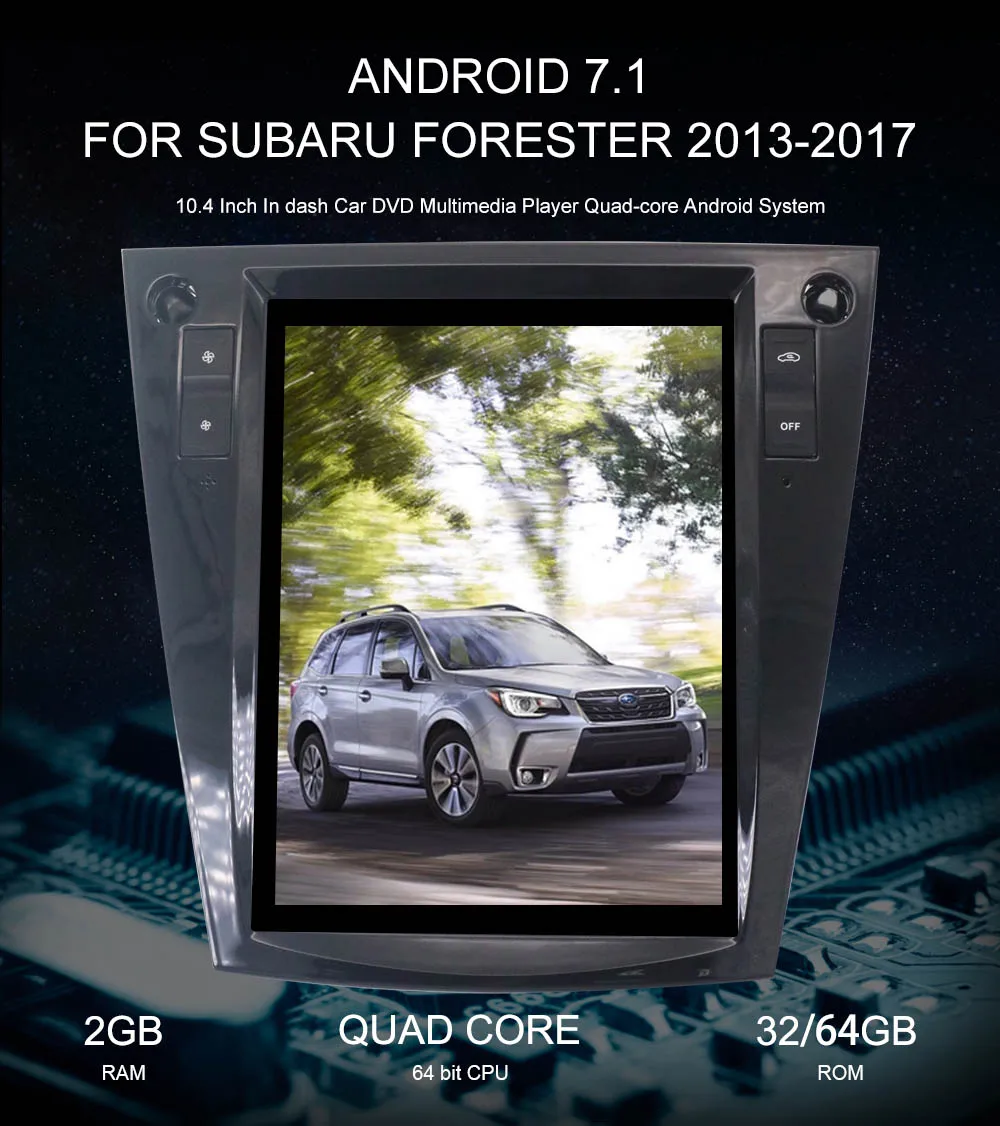 Flash Deal Android 7.1 Tesla style Car No DVD Player GPS Navigation For Subaru Forester 2013+ head unit tape recorder multimedia stereo map 10