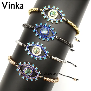 

10pcs/lot 2018 NEW! Wholesale AAA Top Quality Fashion Colorful Eye Shape Adjustable Bracelet For Women Festival Gift