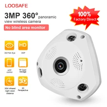 LOOSAFE 360 Degree CCTV VR IP Camera 2MP 3MP HD Night Vision CCTV Camera Baby Monitor Home Security Fish Eyes Lens IP Cam