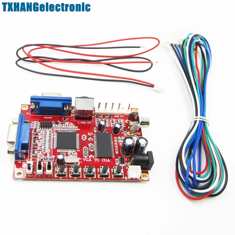 Durable VGA to RGBSCGAAVS-Video Converter Board Arcade Game Multicode +Wire (1)
