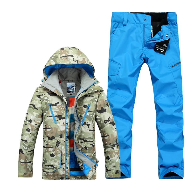 GSOU SNOW ski suits for men camouflage snowboard jackets pant men winter mountain skiing suits veste ski wear men