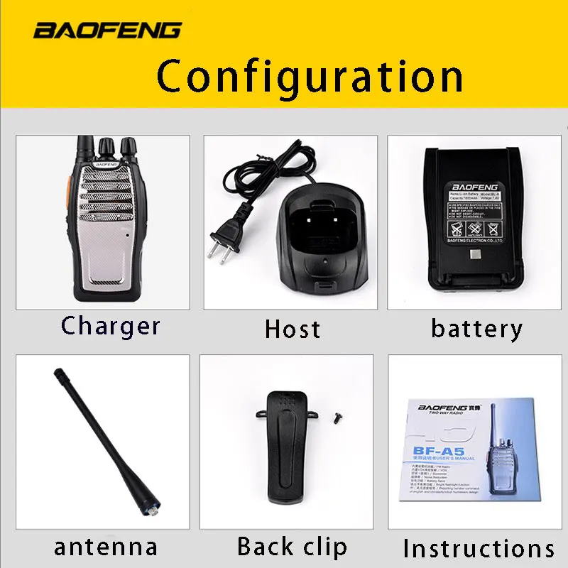(4 PCS)BaoFeng UHF Walkie Talkie BF-A5 16CH VOX+Scrambler Function Free Shipping Two Way Radio