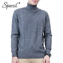 Sparsil Men New Winter Turtleneck Angora Knitted Sweater Jumper Autumn Long Sleeve Male Solid Simple S-4XL Knitwear Pullovers