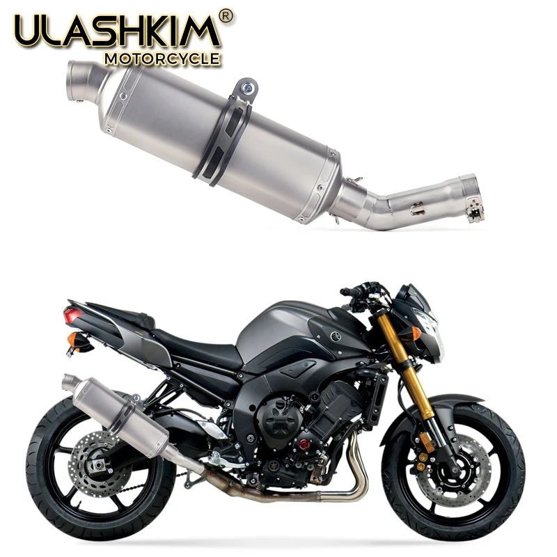 

Motorcycle Full System Muffler Escape Exhaust Middle Link Pipe Accessories Slip On For Yamaha Fazer FZ8 FZ8N FZ800 2010 to 2015