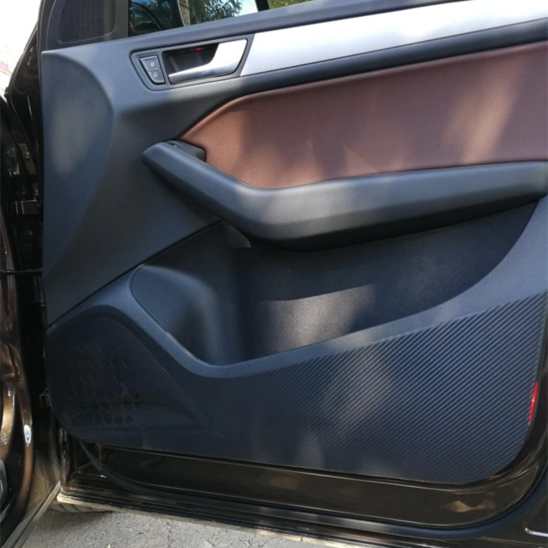 Автомобильная дверь анти Kick Pad защитные наклейки из углеродного волокна для Audi A3 Q3 Q5 Q7 авто аксессуары для интерьера