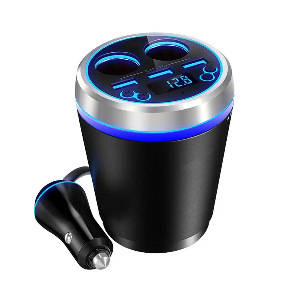 

Car Bluetooth MP3 Music Player FM Transmitter Bottle-shaped Cigarette Lighter 1 for 3 USB Charger Adapter New