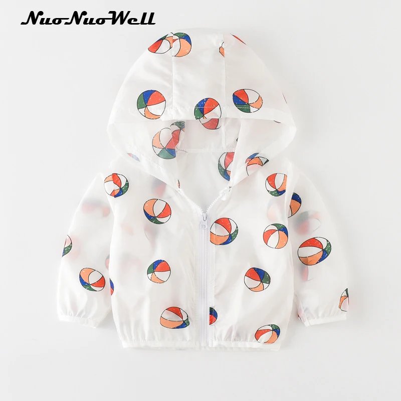 

2018 baby boys and girls summer lightweight breathable hooded sunscreen coat Fashion Ultraviolet protect children's clothes