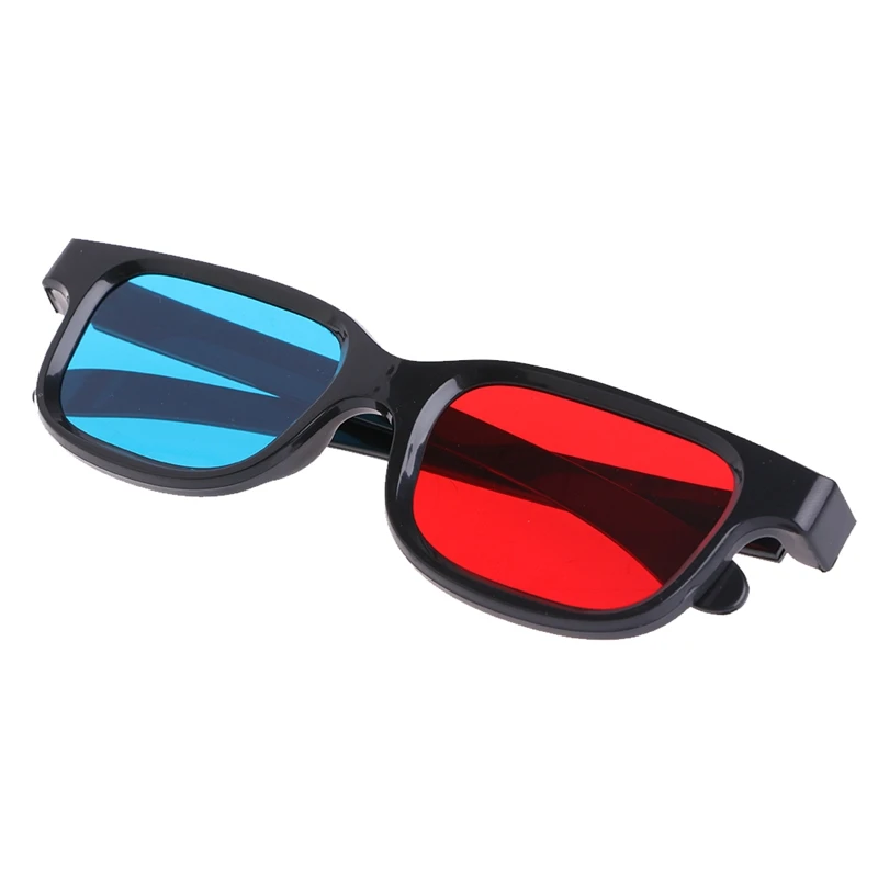 1pcs New 3D Glasses Universal Black Frame Red Blue Cyan Anaglyph 3D Glasses 0.2mm For Movie Game DVD