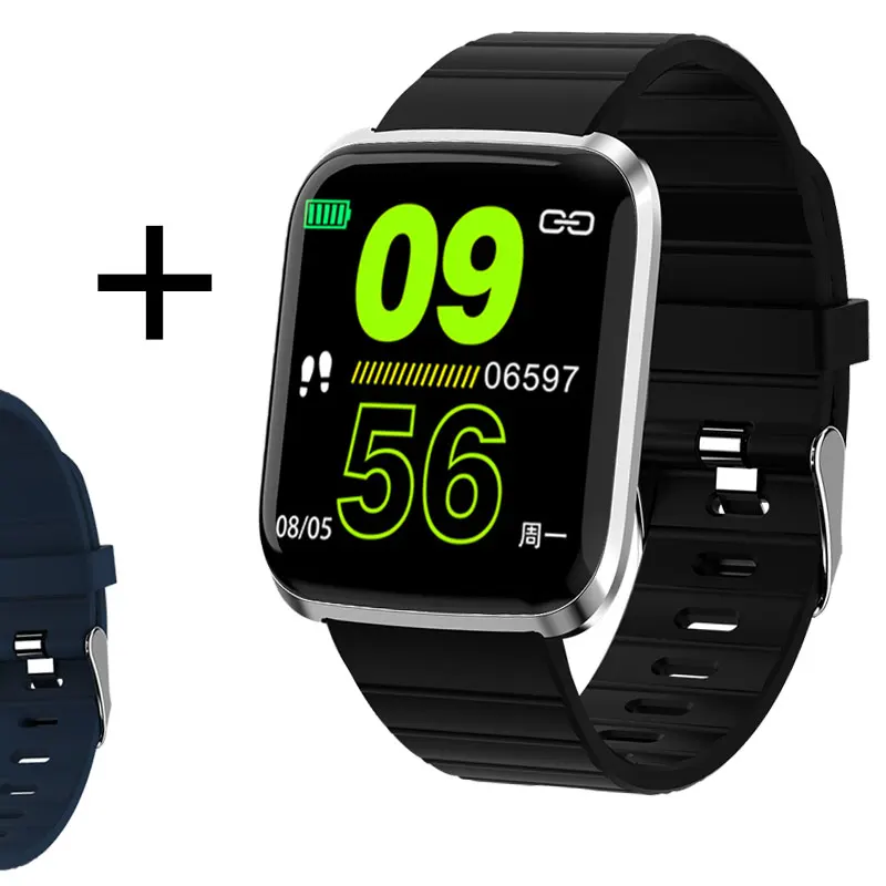 Смарт-часы для мужчин, кровяное давление, водонепроницаемые, Bluetooth, умные часы для женщин, монитор сердечного ритма, фитнес-трекер, часы для Android IOS - Цвет: 116pro Silver a blue