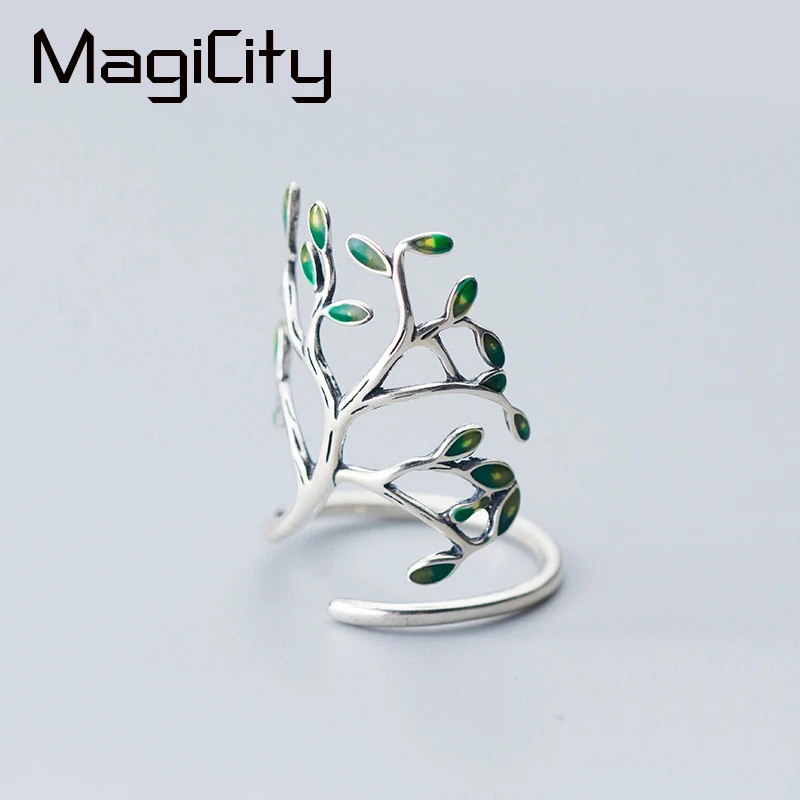 

New Arrivals Solid 925 Sterling Silver Hollow Leaf Rings for Women Gift Ethnic Thai Silver Ring Fashion Cool Jewelry Anillos