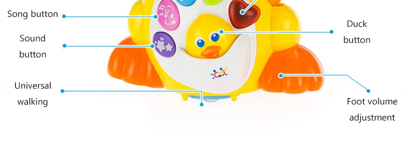 Animais de Estimação Brinquedos do Bebê Seguro e Diversão Elétrico Grande Amarelo Pato Brinquedo Crianças Cartão Luzes Piscando Balanço Música Educação Precoce Brinquedos Inteligentes 4 Weddings & Events