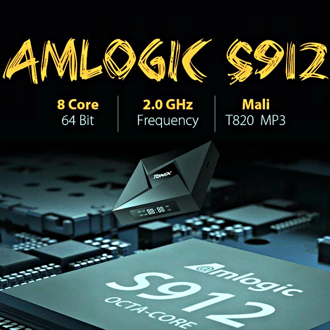 

Tanix TX9 Pro Android 7.1 TV Box Amlogic S912 Octa-core Bluetooth 4.1 1000M LAN 4K HDMI Media Player Set-top Box 3G RAM 32GB ROM