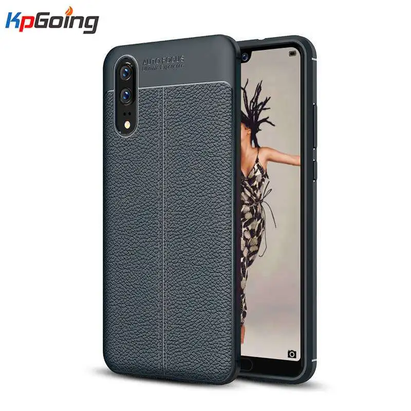 

KpGoing Phone case for huawei p20 pro soft tpu back cover Anti-knock Litchi pattern funda for huawei p20 lite Cover capa