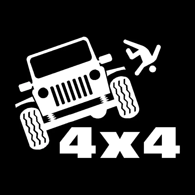 15cm-11cm-4x4-Funny-Vinyl-Car-styling-Decal-Black-Silver-Motorcycle-Car-Sticker-S6-3603