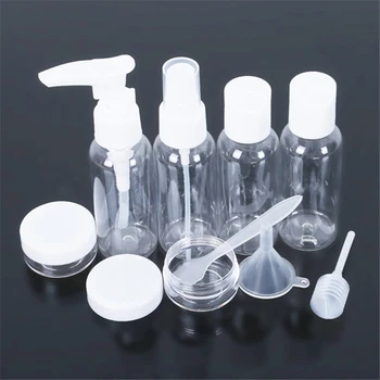 

9PCS Set Professional Portable Transparent Travel Bottle Cosmetic Points Bottling Six Sets Plastic Material 100% New