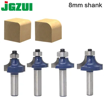 

1pc 8mm Shank Round-Over Router Bits for wood Woodworking Tool 2 flute endmill with bearing milling cutter Corner Round Over RCT