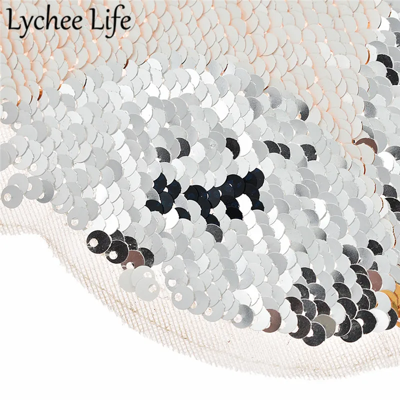 Lychee Life Fox блестки патчи двусторонние нашивки DIY голова животного ручной работы
