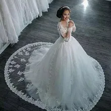 Robe De Mariage бальное платье Винтаж с длинным рукавом свадебные платья невеста, свадебное платье Vestido de Noiva