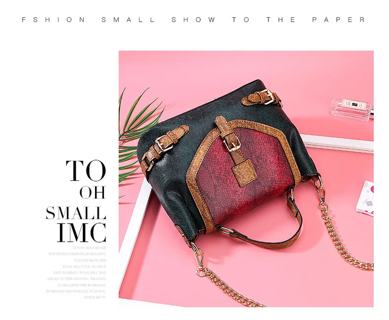 Female Designer Luxury Tote Stylish Snake Skin Print Handbag for Women Big Fashion Leather Shoulder Bag Panelled Crossbody Purse (4)