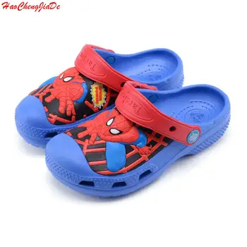 

Kids Sandals Slippers Boys Girls Summer Cartoon SpiderMan Hole Shoes Wear Non-Slip Garden Shoes Fashion Boys Beach Sandals