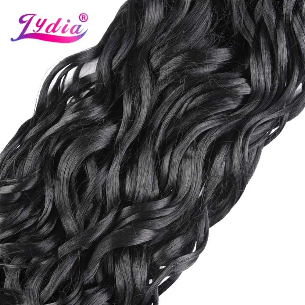 Lydis 1 шт./лот синтетические пучки волос влажная волна для наращивания 1"-24" плетение пучков высокотемпературные волокна уток волос для наращивания для женщин