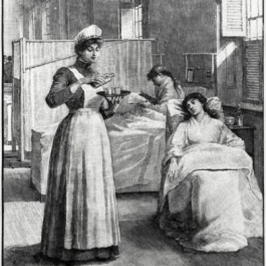 The Birth of the American Trained Nurse: Dispensing Medicine  1872  Artist Unknown Poster Print (18 x 24)