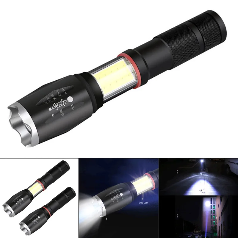 

Zoommable Telescopic COB XML-T6 LED Flashlight Pocket Torch Super Bright Tail Magnet Light YS-BUY