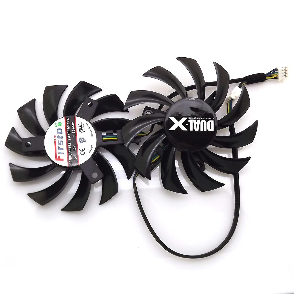 Бесплатная доставка 2 шт./лот FD7010H12S 75 мм для Sapphire HD6930 HD7850 HD6950 R9 270 R7 260X охлаждающий