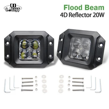 

CO LIGHT Led Working Lights 2 Pieces 20W Spot Flood Beam DRL for UAZ Tractor SUV ATV 4X4 Off Road Car Styling 12V 24V
