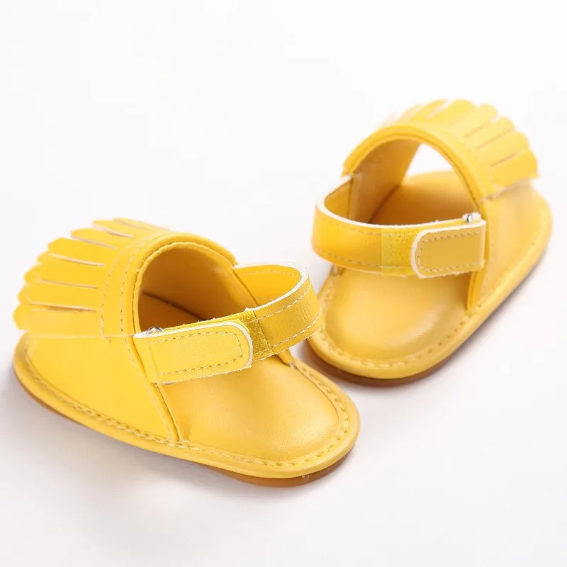 Новинка 2018 года, летние детские мокасины из искусственной кожи с резиновой подошвой, однотонная детская обувь для девочек, нескользящая