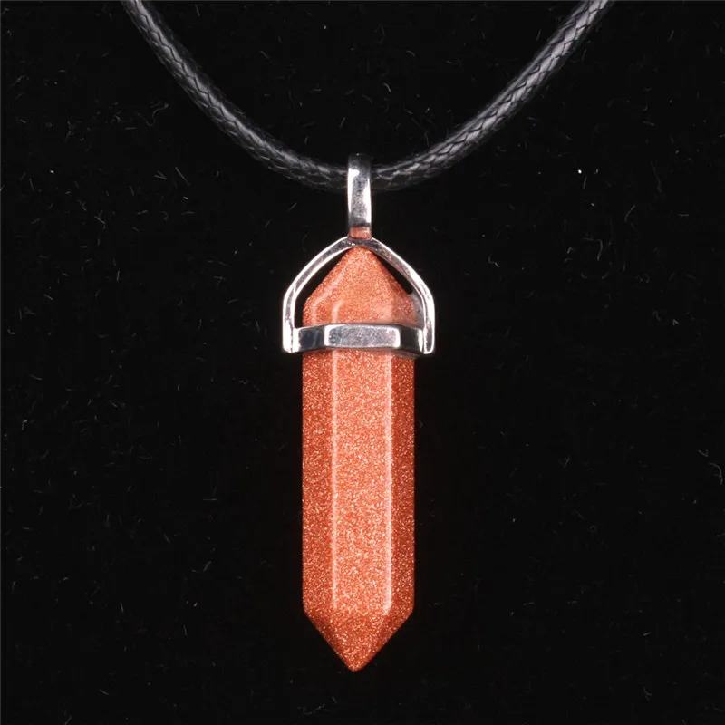Женский натуральный камень опал кварц кулон ожерелье розовый кварц белый кристалл ожерелье s драгоценный камень массивное ожерелье - Окраска металла: Gold Sand Stone