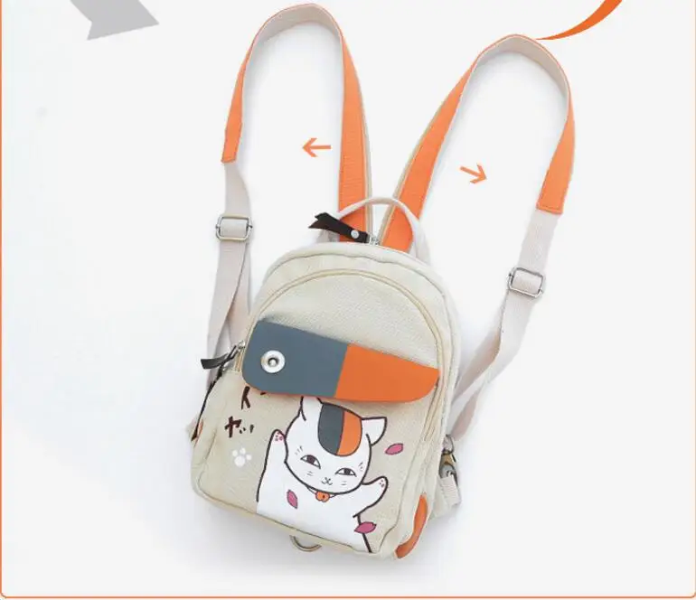 

Anime Natsume Yuujinchou Natsume's Book of Friends Madara Printed Canvas Backpacks Teenagers Cartoon Backpack School Bookbags