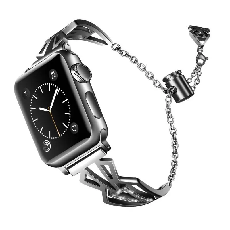 Женский бриллиантовый браслет для Apple Watch, ремешок серии 5 4 3 2 1, модный ремешок для iWatch 38 мм 42 мм 40 мм 44 мм