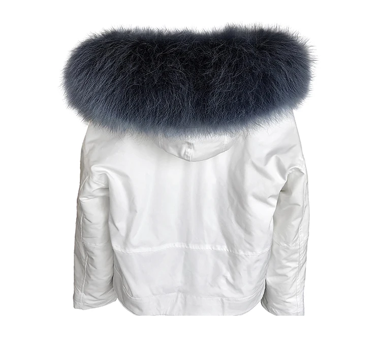 Зимняя женская куртка белого и черного цвета с натуральным лисьим мехом, с подкладкой из натурального Лисьего меха, с воротником, с капюшоном, пальто, парка, Толстая теплая уличная одежда