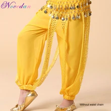 Для детей девочек танец живота+ шаровары Блестки для индийского танца живота Одежда для танцев 4 цвета