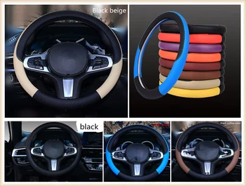 

Auto parts Leather weaving steering wheel cover 38 cm or 15 inches for Mercedes Benz GLS63 GLS GLE43 B55 Shooting S400 ML450
