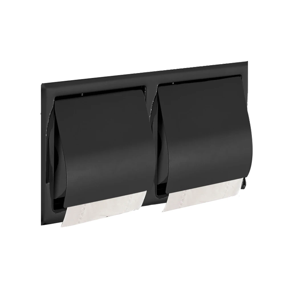 Billige Schwarz Moderne Wc Papier halter 304 Edelstahl Wc Rolle Halter Verdeckte Embedd Hotel Bau für bad produkt