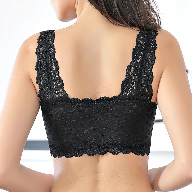 Female Vest Front Zipper Push Up Bra Full Cup Sexy Lace Bras For Women Bralette Top Plus Size Seamless Wireless Gather Brassiere strapless push up bra Bras