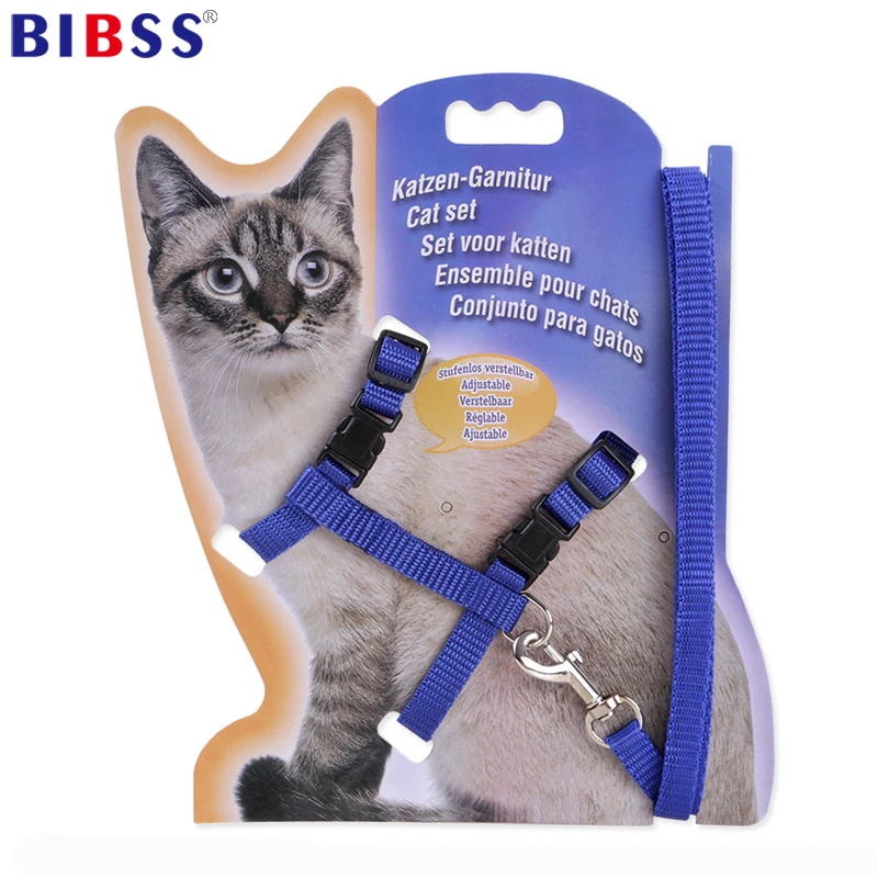 

Cat Harness Collar Leash Adjustable Nylon Pet Traction Cats Kitten Pet Harness Belt