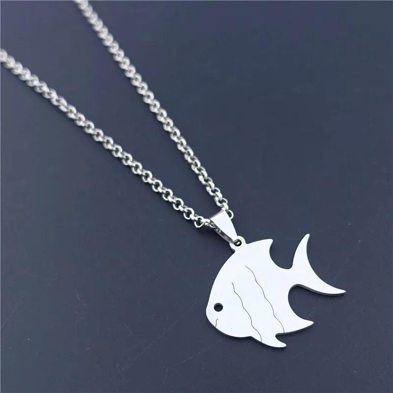 

Tropical Fish Pendant Stainless Steel Necklace Man Boys Jewelry