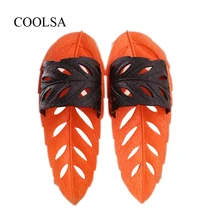 Мужские летние домашние массажные тапочки для ванной; креативные тапочки с листьями; уличные Нескользящие пляжные вьетнамки; мужские сандалии-шлепанцы