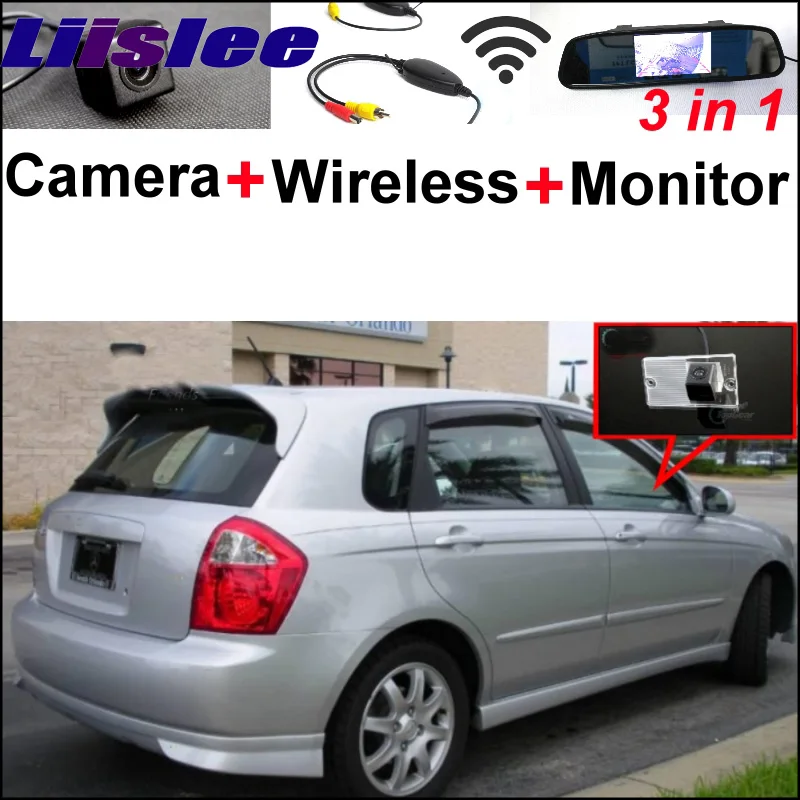 

3 in1 Special Camera + Wireless Receiver + Mirror Monitor Easy DIY Parking System For KIA Sephia Sephia5 LD Hatchback 2003~2009