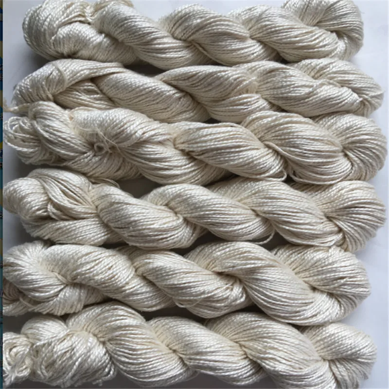 500g 5pieces/lot hank pure silk yarn natural white color  undyed yarn silk yarn for knitting hand knitting silk yarn 4