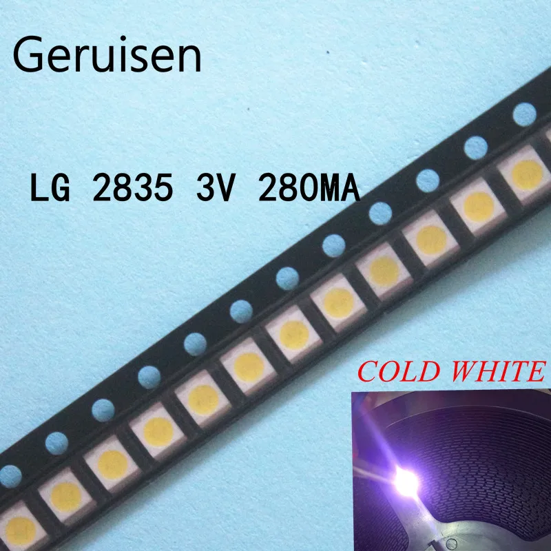 

50PCSFOR LG Original LED LCD TV backlight lamp beads lens 1W 3v 3528 2835 cool white light bead