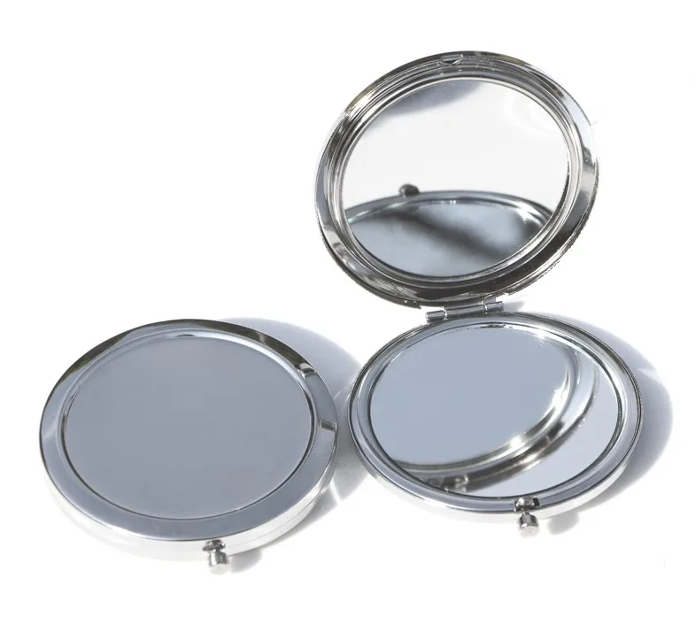 Косметическое зеркальце для макияжа Бланк компактное зеркало серебро плотная назад зеркало для DIY Decoden 500X/LOT#18413