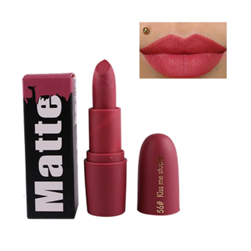 MISS ROSE Lipsticks For Women Sexy Brand Lips Color Cosmetics Waterproof Long Lasting Miss Rose Nude Lipstick Matte Makeup - Цвет: 56