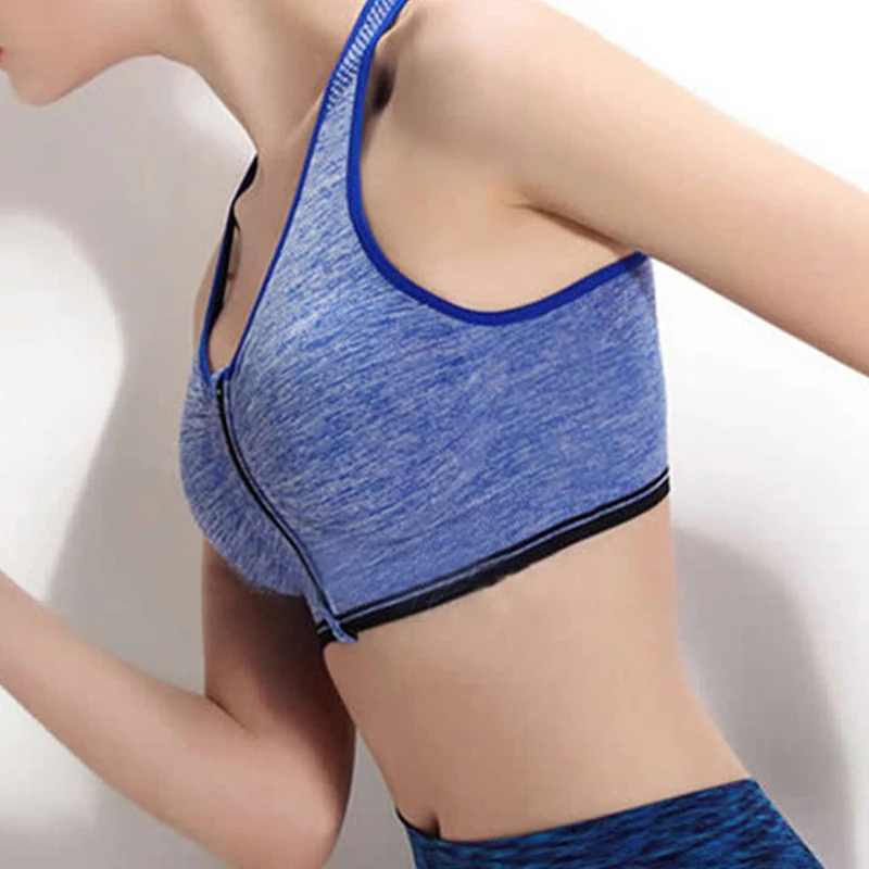 2016 New Women Yoga font b Bra b font Zipper Front Push Up font b Sports