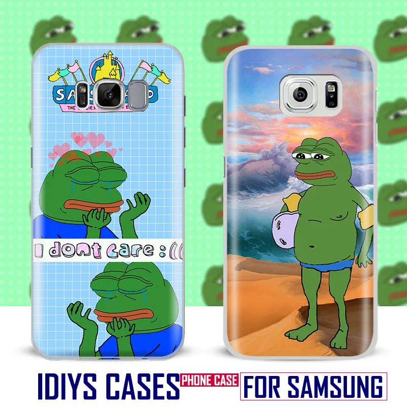 

For Samsung Galaxy S4 S5 S6 S7 Edge S8 Plus Note 2 3 4 5 C5 C7 A8 A9 Pepe Feels Sad Frog Originality Phone Case Shell Cover Bag