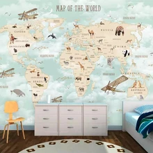 Обои на заказ, 3d Фреска, мультфильм, Карта мира, ТВ фон, настенная гостиная, papel де parede, детская комната, 3d обои