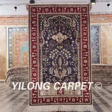 Yilong 3'x5 'handmade Синее и красное гостиная изысканный ковер прочный шелк коврик классный(yhw976b3x5